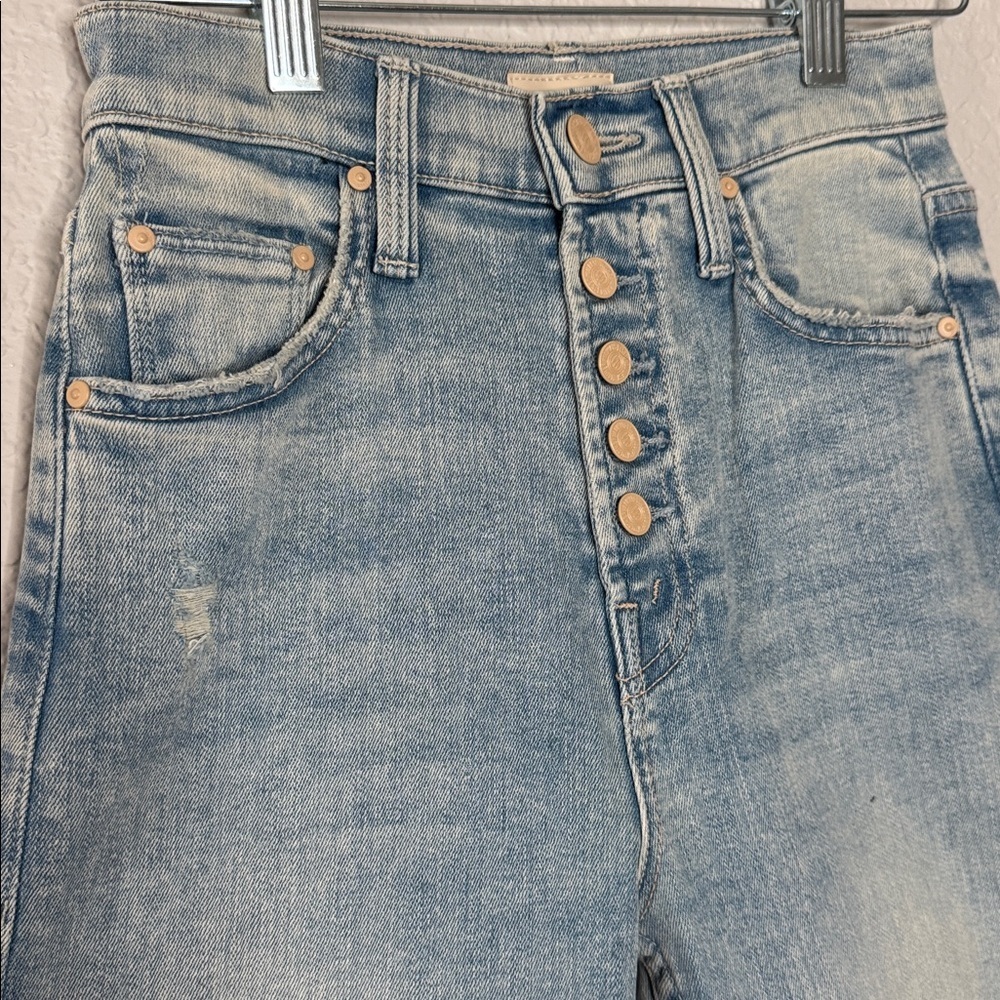 Mother The Pixie Tomcat Ankle Jeans 25 Nature of the Game Distressed Light Wash - Picture 3 of 11